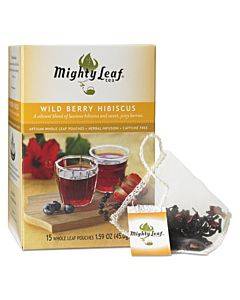 Whole Leaf Tea Pouches, Wild Berry Hibiscus, 15/box