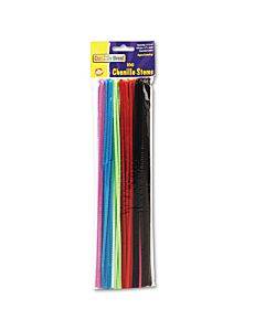 Regular Stems, 12" X 4 Mm, Metal Wire, Polyester, Assorted, 100/pack