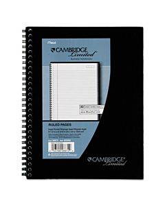 Wirebound Business Notebook, 1 Subject, Wide/legal Rule, Black Linen Cover, 9.5 X 6.63, 80 Sheets