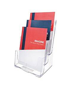 3-compartment Docuholder, Magazine Size, 9.5w X 6.25d X 12.63, Clear