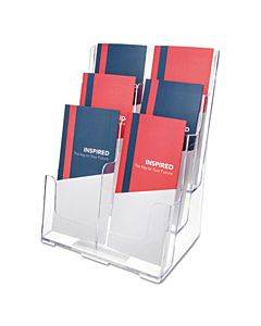 6-compartment Docuholder, Leaflet Size, 9.63w X 6.25d X 12.63h, Clear