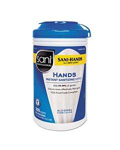 Hands Instant Sanitizing Wipes, 7 1/2 X 5, 300/canister, 6/ct