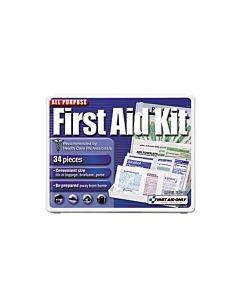 All-purpose First Aid Kit, 34 Pieces, 3.74 X 4.75, 34 Pieces, Plastic Case