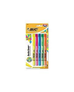 Brite Liner Highlighter, Assorted Ink Colors, Chisel Tip, Assorted Barrel Colors, 5/set