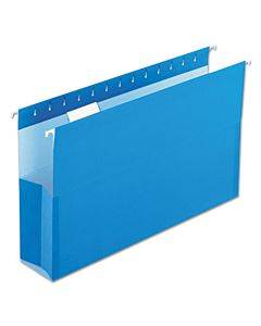 Surehook Reinforced Extra-capacity Hanging Box File, 1 Section, 3" Capacity, Legal Size, 1/5-cut Tabs, Blue, 25/box