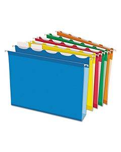 Ready-tab Extra Capacity Reinforced Colored Hanging Folders, Letter Size, 1/5-cut Tabs, Assorted Colors, 20/box