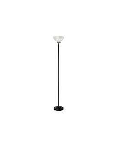 Floor Lamp, 71" High, Translucent Plastic Shade, 11.25w X 11.25d X 71h, Matte Black