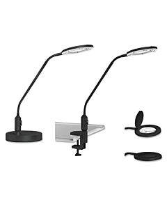 Clamp-on, 3 Diopter Led Desktop Magnifier, 6.88w X 16.63d X 16.75h, Black