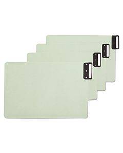 100% Recycled End Tab Pressboard Guides With Metal Tabs, 1/3-cut End Tab, Blank, 8.5 X 14, Green, 50/box