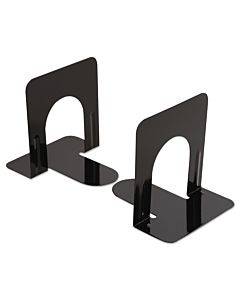 Economy Bookends, Standard, 4.75 X 5.25 X 5, Heavy Gauge Steel, Black, 1 Pair