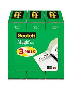 Magic Tape Refill, 1" Core, 0.75" X 83.33 Ft, Clear, 3/pack