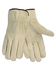 Economy Leather Driver Gloves, Large, Beige, Pair