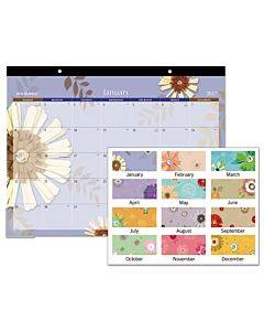 Paper Flowers Desk Pad, 22 X 17, 2023