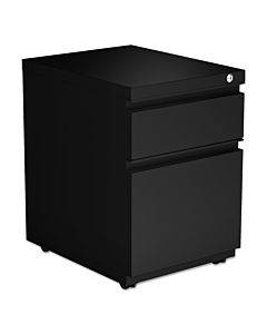 File Pedestal With Full-length Pull, Left Or Right, 2-drawers: Box/file, Legal/letter, Black, 14.96" X 19.29" X 21.65"