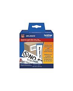 Continuous Paper Label Tape, 2" X 100 Ft, Black/white