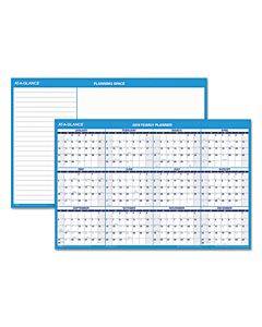 Horizontal Reversible/erasable Wall Planner, 36 X 24, White/blue Sheets, 12-month (jan To Dec): 2023