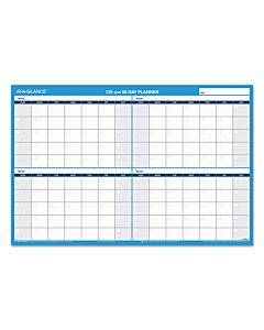90/120-day Undated Horizontal Erasable Wall Planner, 36 X 24, White/blue Sheets, Undated