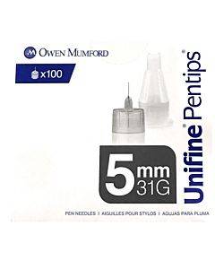 Unifine Pentips Pen Needle Mini .Triple-sharpened 31g X 5 Mm Part No. An3850 (100/box)