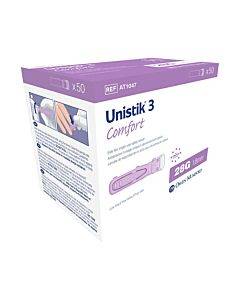 Unistik 3 Comfort Safety Lancet 28g (50 Count) Part No. At1047 (50/box)