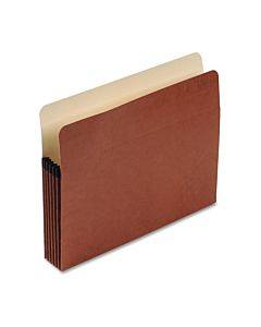 Pocket File, 5.25" Expansion, Letter Size, Red Fiber