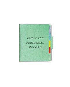 Vertical-style Personnel Folders, 2" Expansion, 5 Dividers, 2 Fasteners, Letter Size, Green Exterior