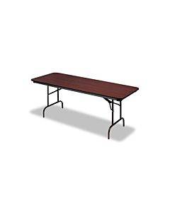 Officeworks Commercial Wood-laminate Folding Table, Rectangular Top, 72w X 30d X 29h, Mahogany