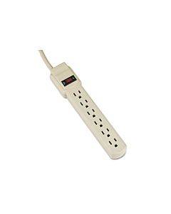 Power Strip, 6 Outlets, 4 Ft Cord, Ivory