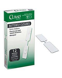 Curad Butterfly Closure Adhesive Bandage, 3/8" X 1-3/4" Part No. Cur47442rb (12/ea)