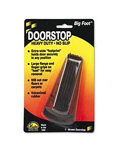 Big Foot Doorstop, No Slip Rubber Wedge, 2.25w X 4.75d X 1.25h, Brown