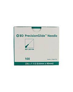 Thin Wall Regular Bevel Needle 23g X 1-1/2" (100 Count) Part No. 305194 (100/box)