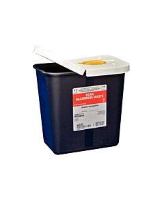 Sharpsafety Rcra Hazardous Waste Container Hinged Lid With Snap Cap, Black 2 Gallon Part No. 8602rc (1/ea)