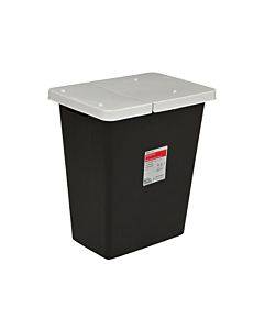 Sharpsafety Rcra Hazardous Waste Container Hinged Lid, Black, 18 Gallon Part No. 8617rc (5/case)