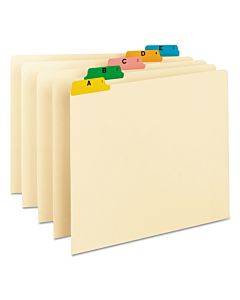 Alphabetic Top Tab Indexed File Guide Set, 1/5-cut Top Tab, A To Z, 8.5 X 11, Manila, 25/set