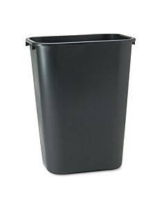 Deskside Plastic Wastebasket, 10.25 Gal, Plastic, Black