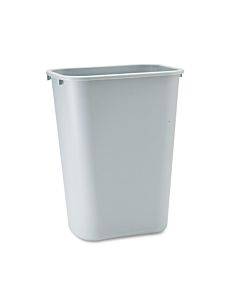 Deskside Plastic Wastebasket, 10.25 Gal, Plastic, Gray