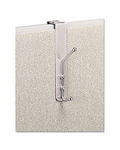 Over-the-panel Double-garment Hook, Satin Aluminum/chrome