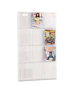 Reveal Clear Literature Displays, 12 Compartments, 30w X 2d X 49h, Clear