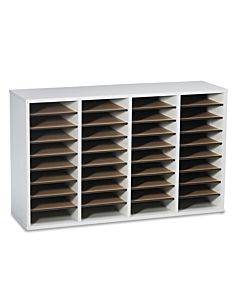 Wood/laminate Literature Sorter, 36 Compartments, 39.25 X 11.75 X 24, Gray