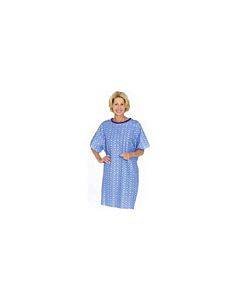 Tieback Patient Gown, Blue Plaid, One Size Part No. 550bp (1/ea)