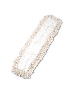 Industrial Dust Mop Head, Washable, Hygrade Cotton, 36w X 5d, White