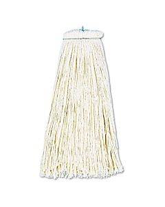 Cut-end Lie-flat Wet Mop Head, Cotton, 16oz, White