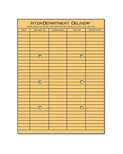 Light Brown Kraft String/button Interoffice Envelope, #97, Two-sided Five-column Format, 10 X 13, Light Brown Kraft, 100/box