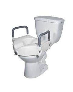 2 In 1 Locking Elevated Toilet Seat With Tool Free Removable Arms, 300 Lb Weight Capacity (1/Each)