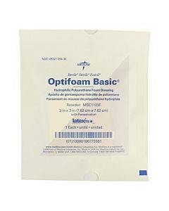 Optifoam Basic Polyurethane Foam Dressing With Fenestration, 3" X 3" Part No. Msc1133f (1/ea)