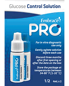 Embrace Pro Glucose Control Solution, Normal-(l1); High (l2) Part No. All02am0210 (1/ea)