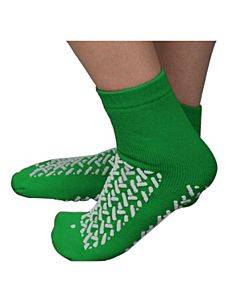 Double Tread Patient Safety Footwear With Terrycloth Interior, 2x-large, Green Part No. 68125grn (2/package)