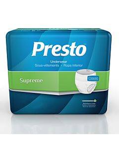 Presto Supreme Classic Protective Underwear Large 44" - 58" Maxiumum Absorbency Part No. Aub23040 (72/case)