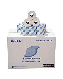 Bath Tissue, Septic Safe, 2-ply, White, 500 Sheets/roll, 96 Rolls/carton