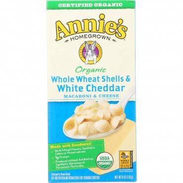 Annies Homegrown Macaroni And Cheese - Organic - Whole Wheat Shells And White Cheddar - 6 Oz - Case Of 12
