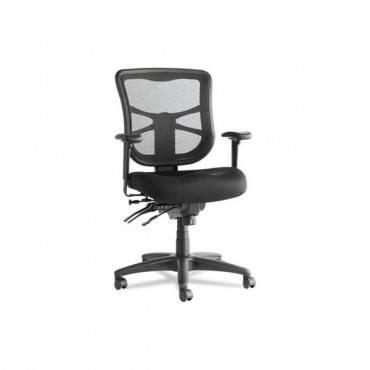 Alera Elusion Series Mesh Mid-back Multifunction Chair, Supports Up To 275 Lbs., Black Seat/black Back, Black Base